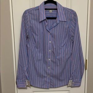 Banana Republic Blue & Pink Striped Blouse